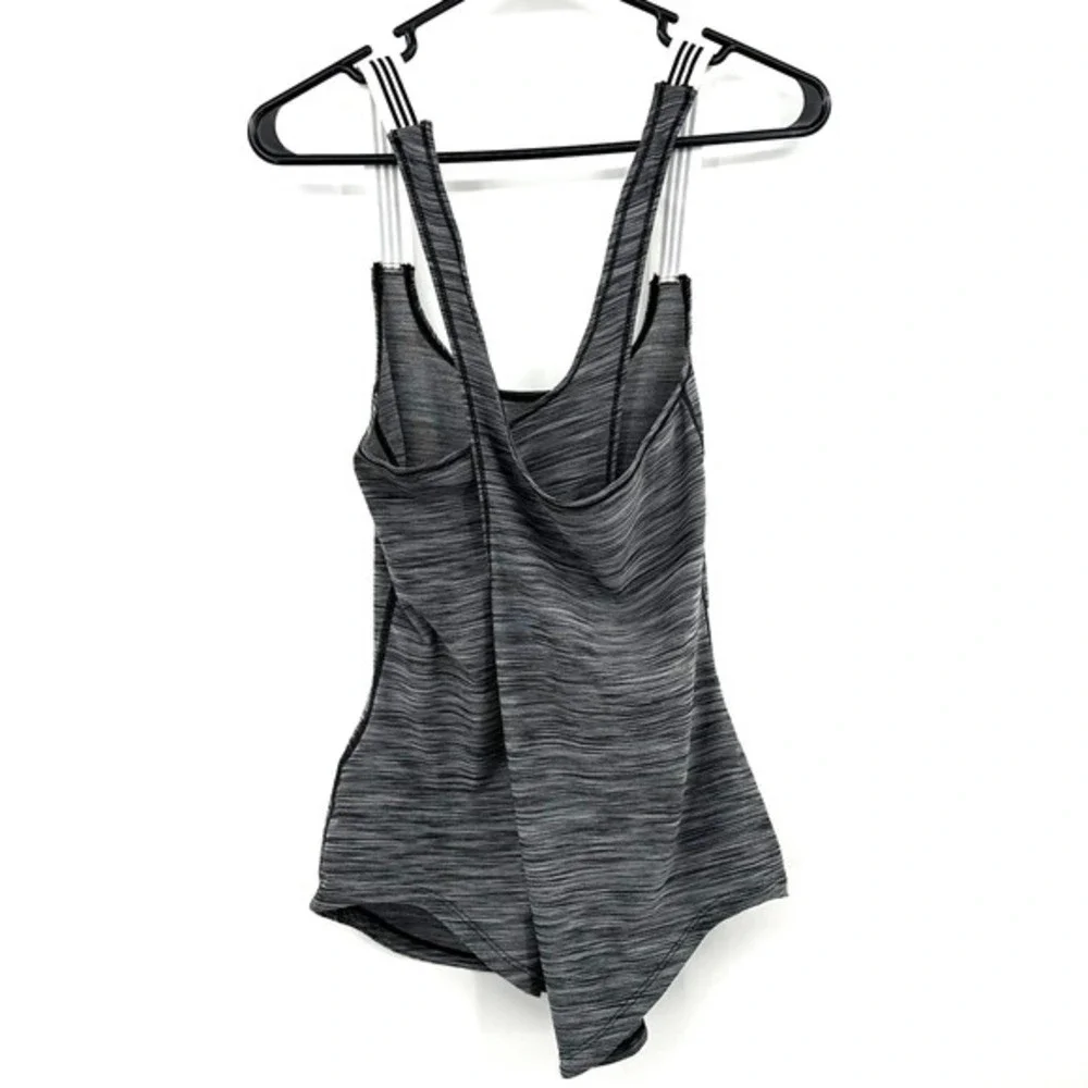 Adidas Size Small heathered gray tank top cross back with cut out climalite - Picture 4 of 7